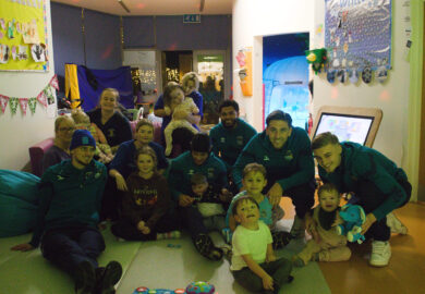 Coventry City Football Club players spread festive joy